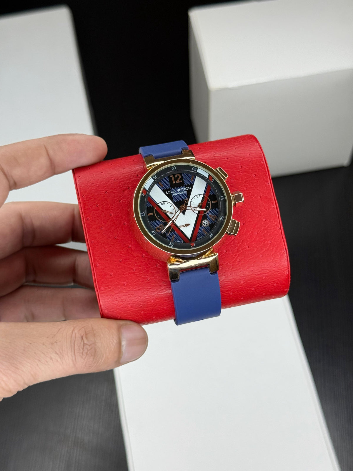 Louis Vuitton’s emblematic Tambour watch