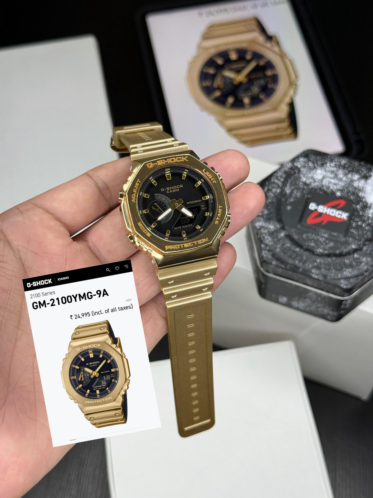 G-shock Metal Bezel coloured Gold