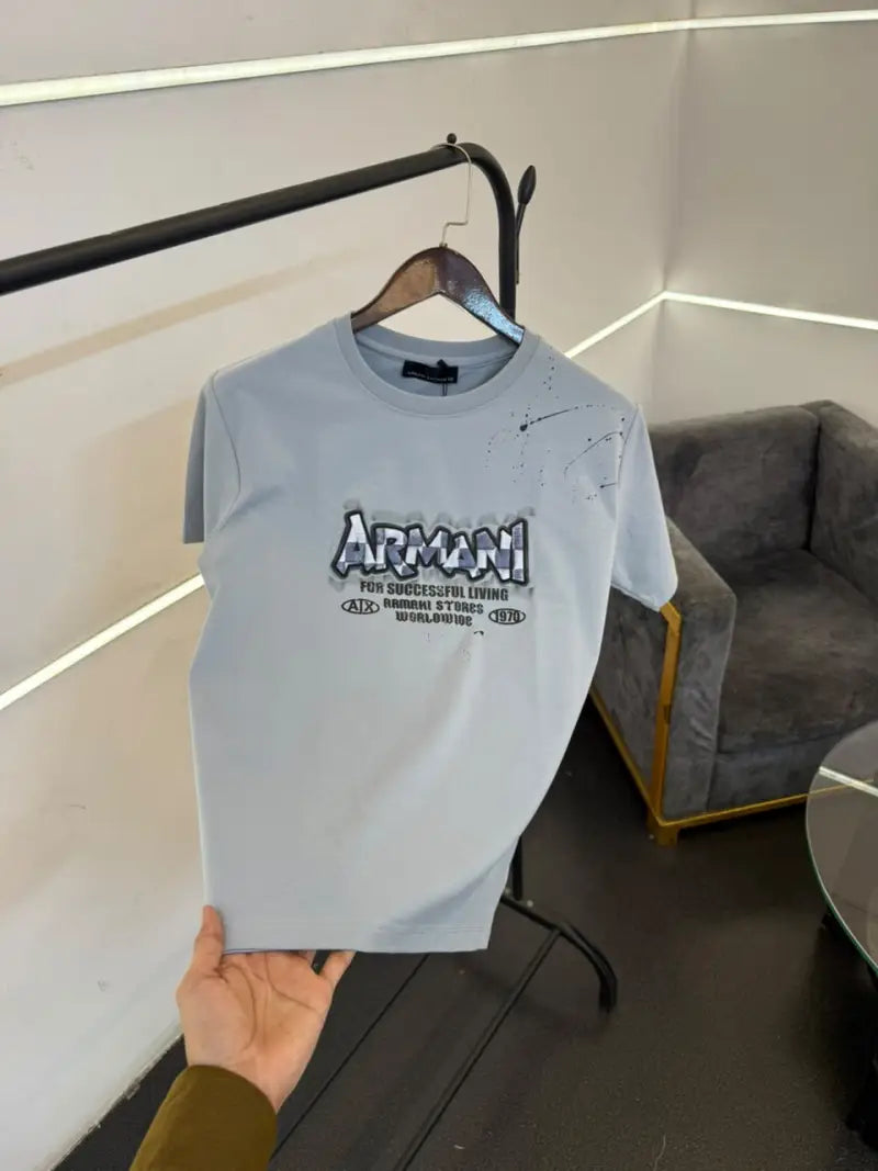 Armaani grey premium round neck Tshirt