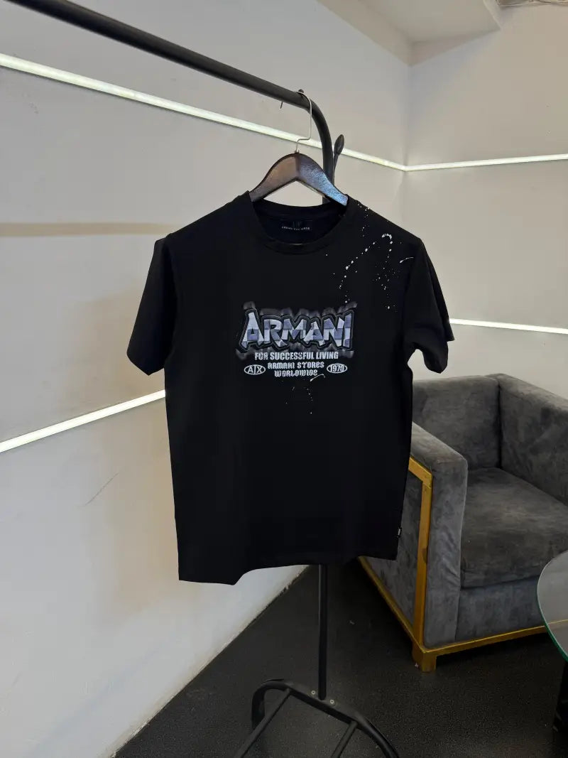 Armaani black premium round neck Tshirt