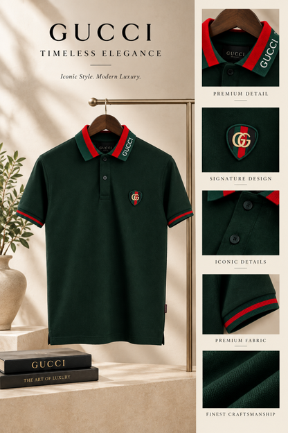 Guccci bottle green box pack imported polo Tshirt