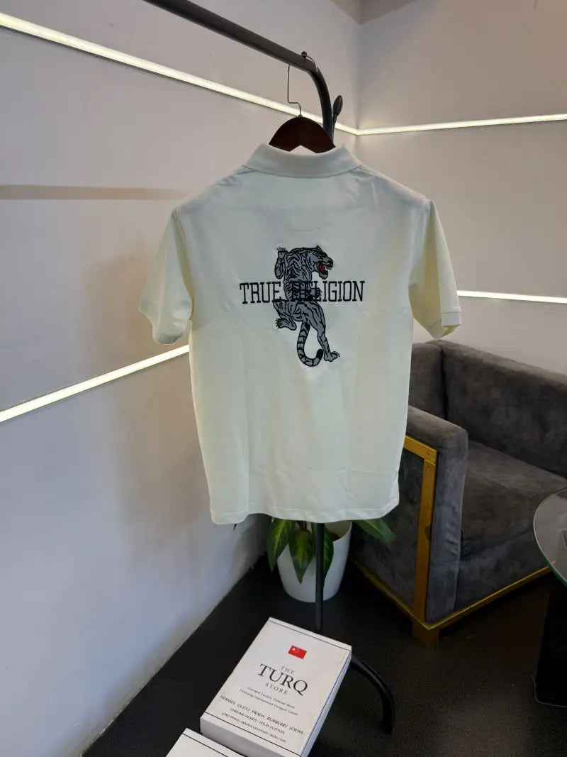 True religion Cream imported box pack polo tshirt