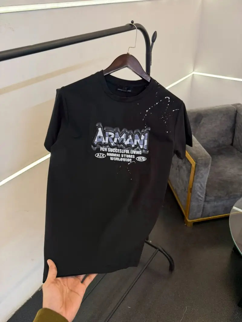 Armaani black premium round neck Tshirt