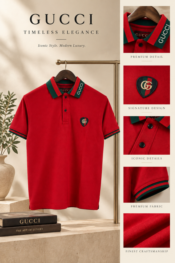 Guccci red box pack imported polo Tshirt
